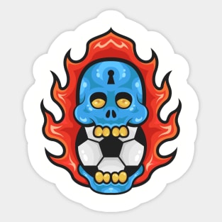 Soccer Skull on Fire Sticker
